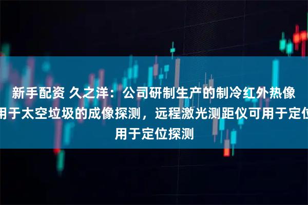 新手配资 久之洋：公司研制生产的制冷红外热像仪可用于太空垃圾的成像探测，远程激光测距仪可用于定位探测