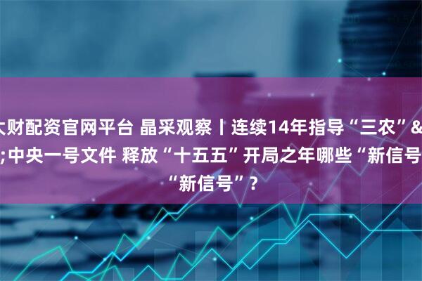 大财配资官网平台 晶采观察丨连续14年指导“三农” 中央一号文件 释放“十五五”开局之年哪些“新信号”？
