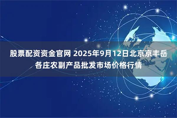 股票配资资金官网 2025年9月12日北京京丰岳各庄农副产品批发市场价格行情