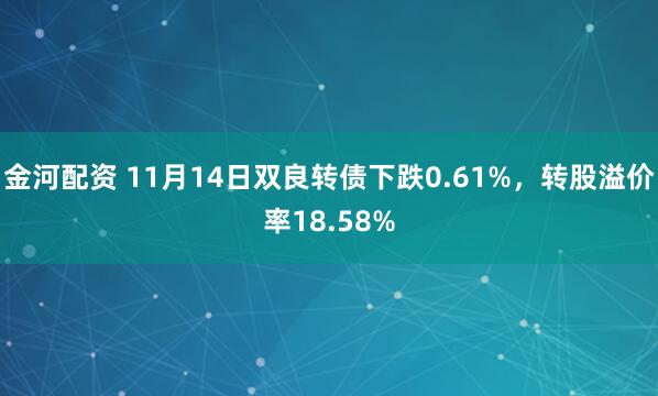金河配资 11月14日双良转债下跌0.61%，转股溢价率18.58%